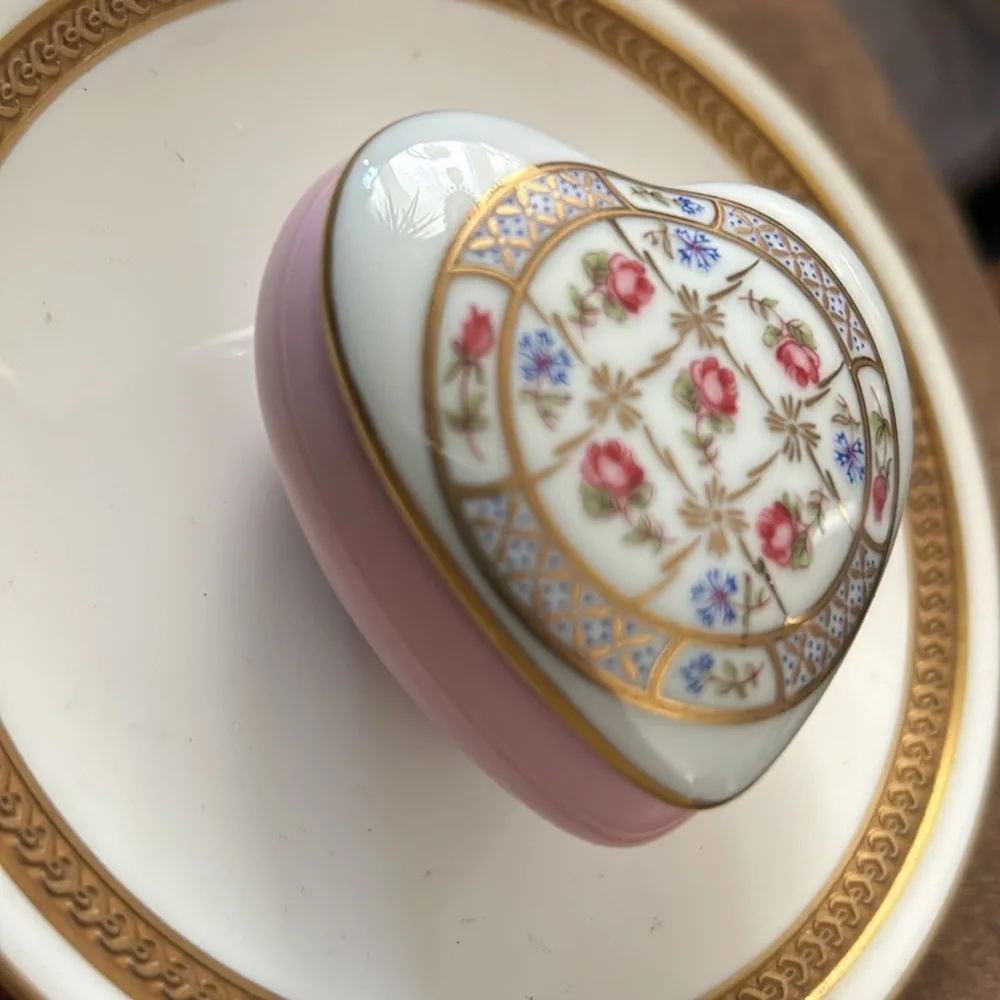Vintage Limoges Heart-Shaped Trinket Box
